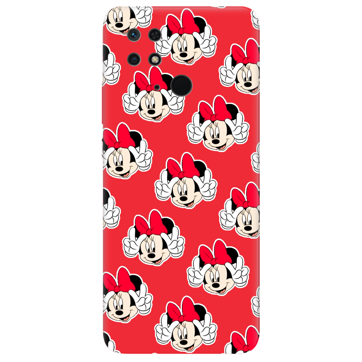 Чехол для Xiaomi Redmi 10C ярко-красный матовый soft touch Minnie Mouse - фото 1
