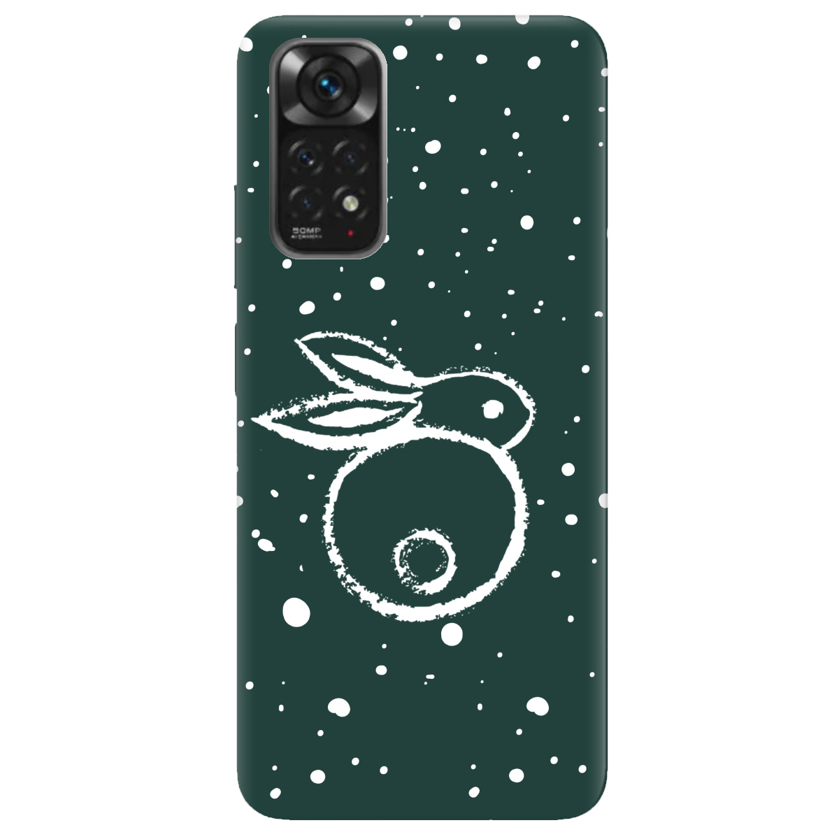 Чехол для Xiaomi Redmi Note 11s темно-зеленый матовый soft touch Rabbit - фото 1