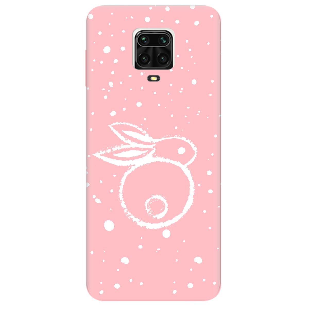 Чехол для Xiaomi Redmi Note 9s нежно-розовый матовый soft touch Rabbit - фото 1