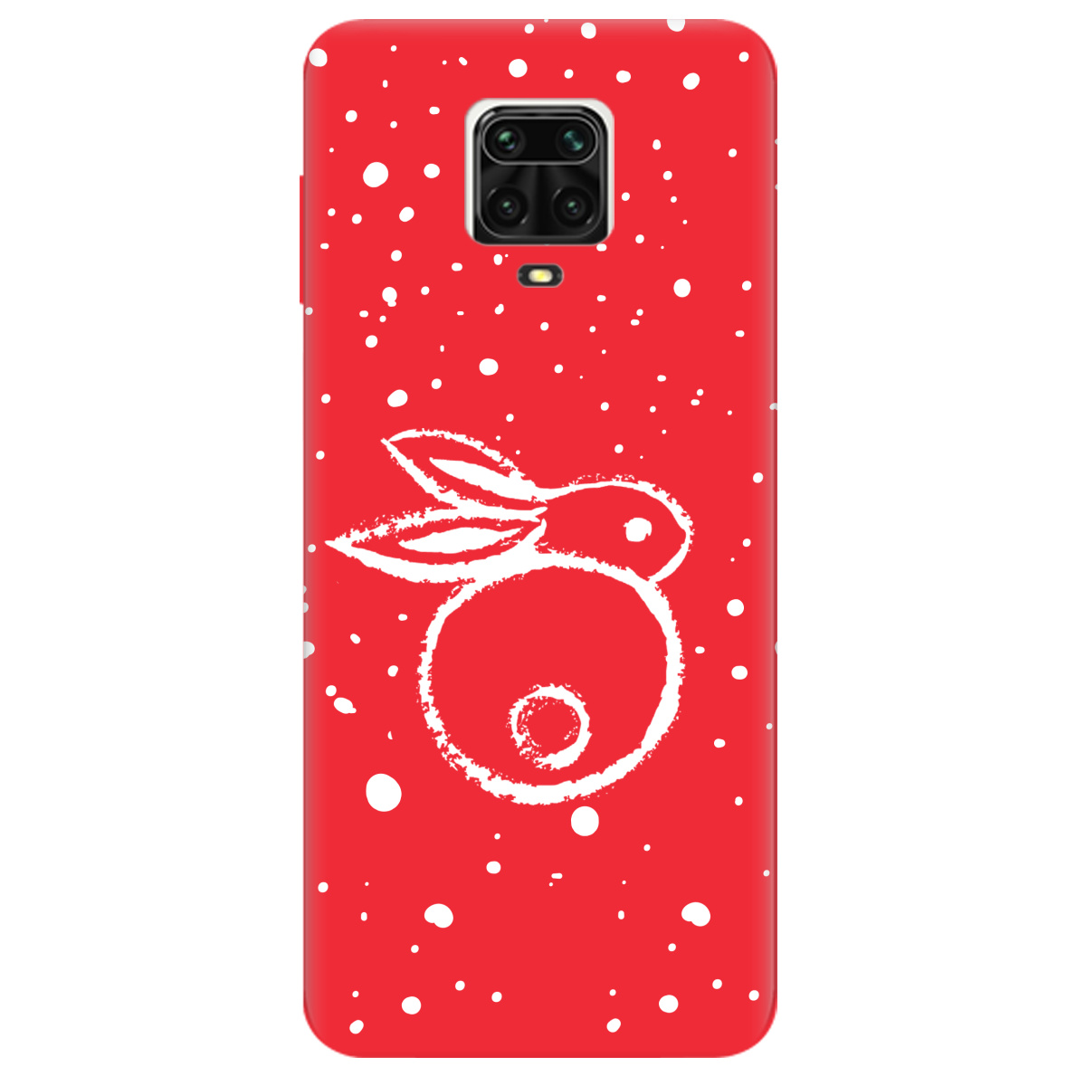 Чехол для Xiaomi Redmi Note 9s ярко-красный матовый soft touch Rabbit - фото 1