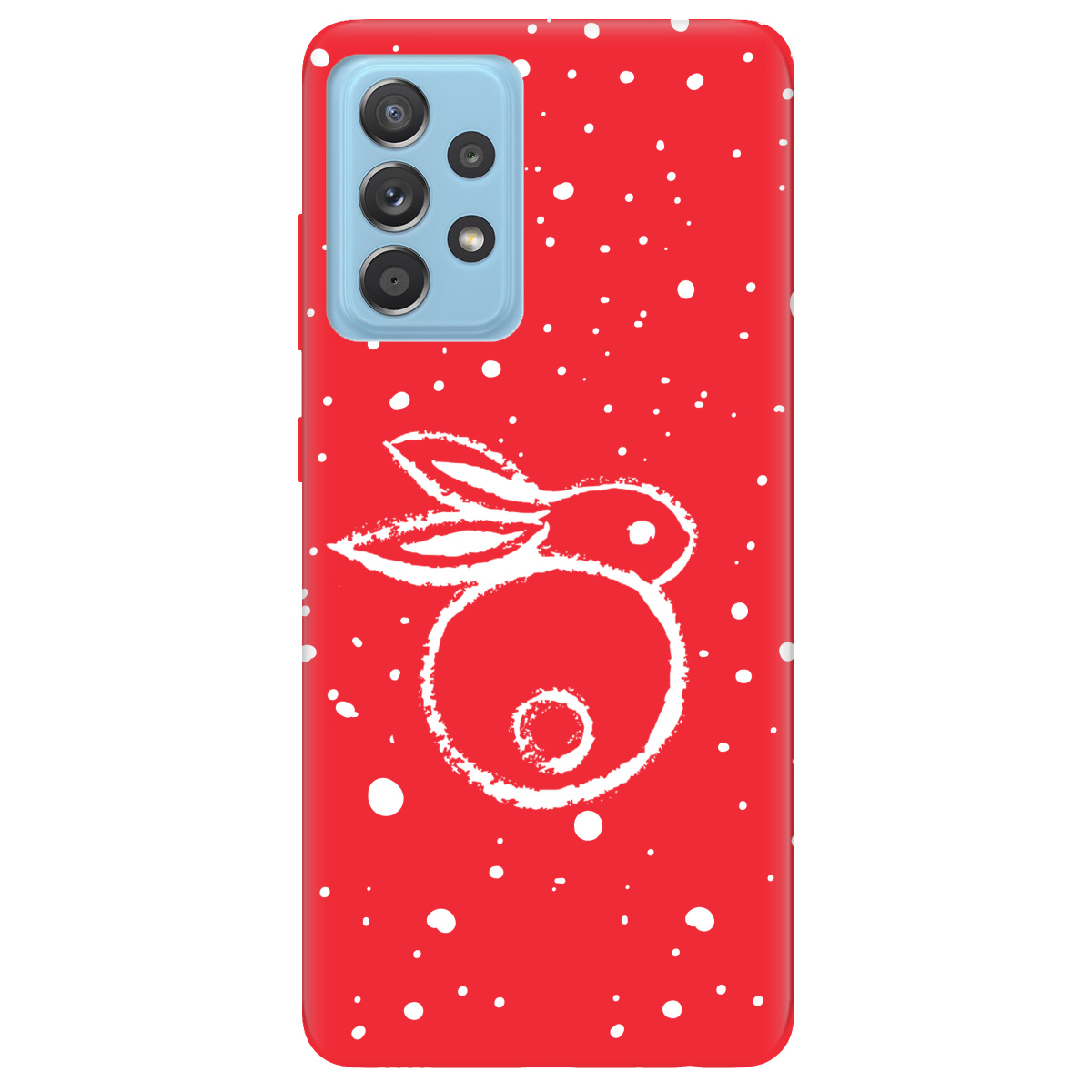 Чехол для Samsung Galaxy А52 ярко-красный матовый soft touch Rabbit - фото 1