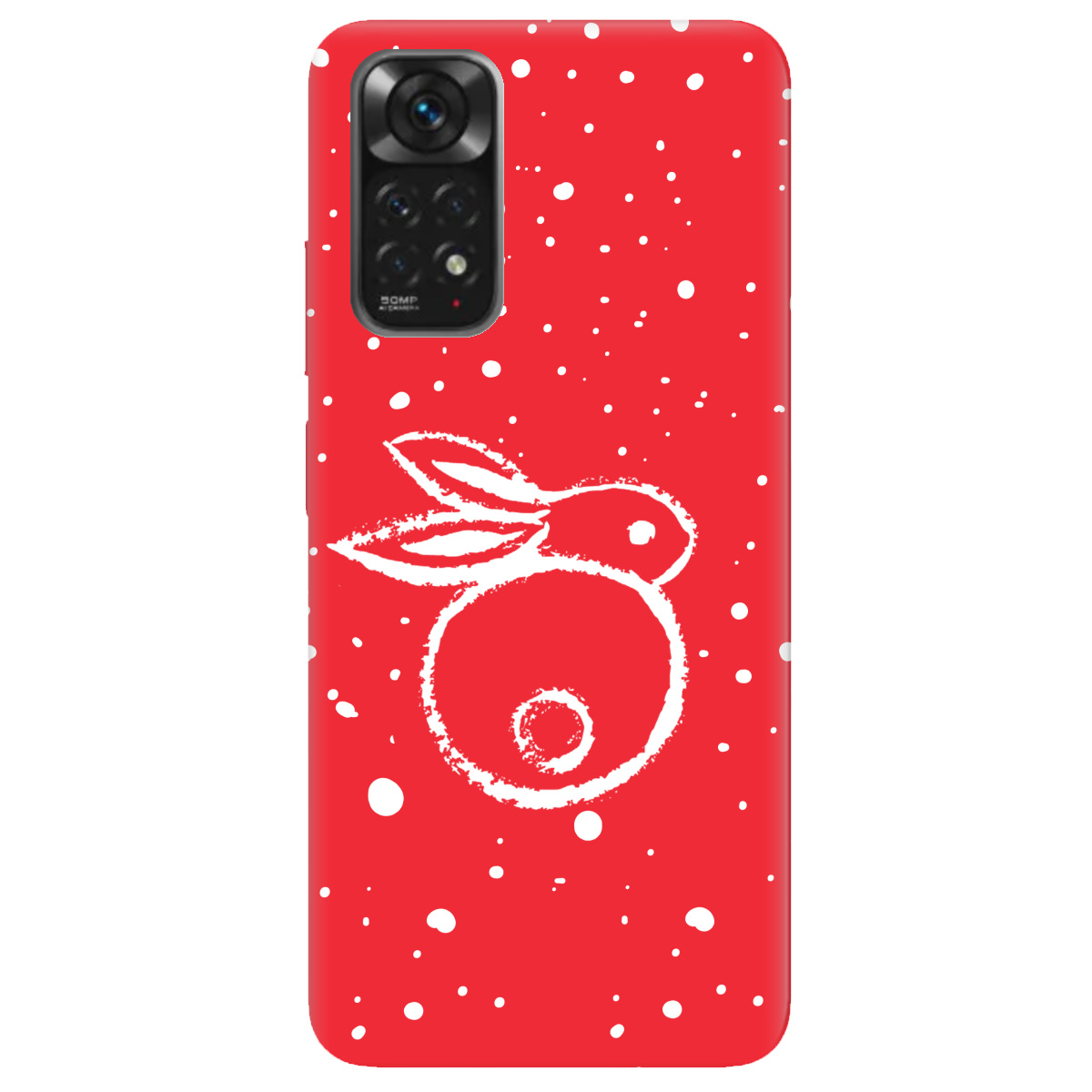 Чехол для Xiaomi Redmi Note 11s ярко-красный матовый soft touch Rabbit - фото 1