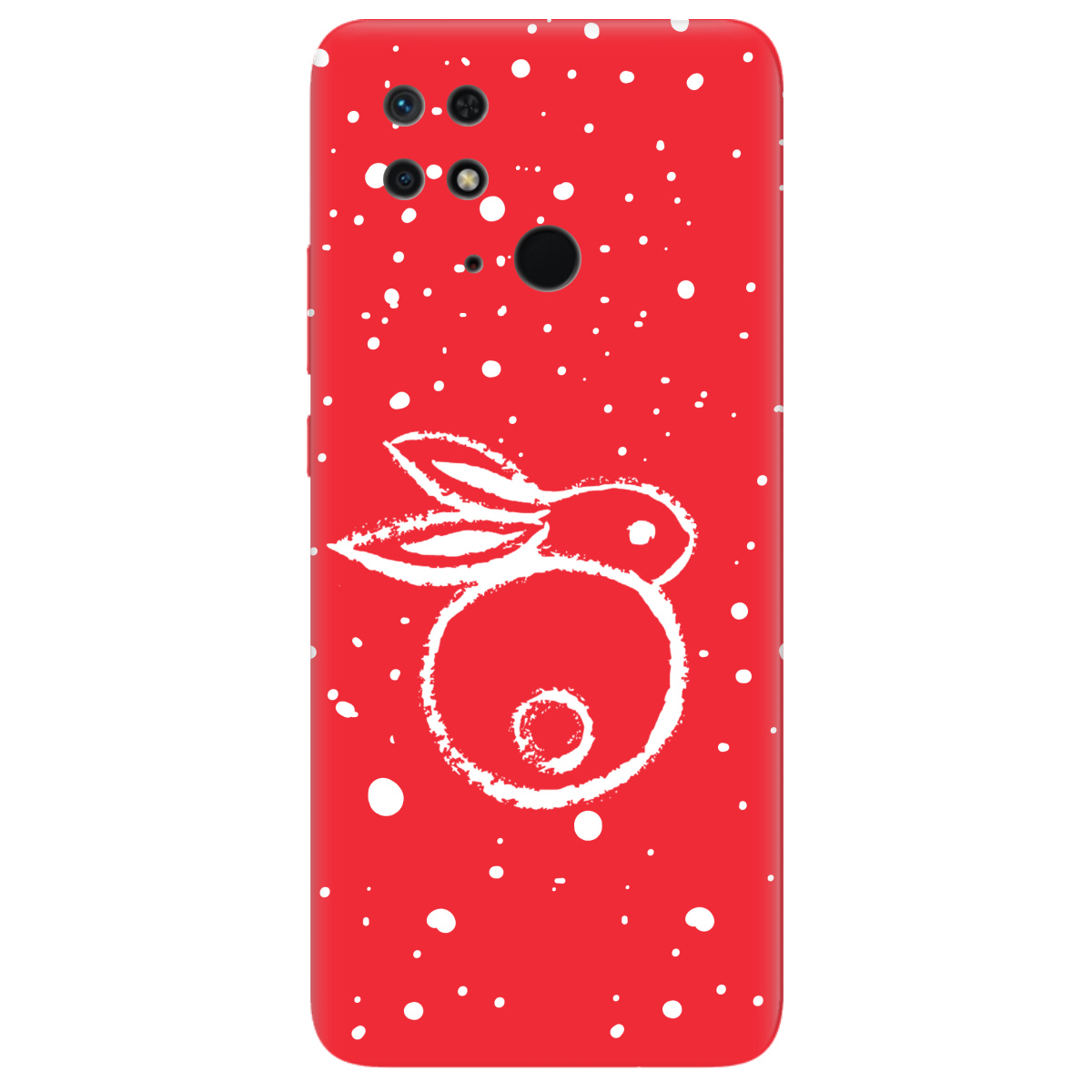 Чехол для Xiaomi Redmi 10C ярко-красный матовый soft touch Rabbit - фото 1