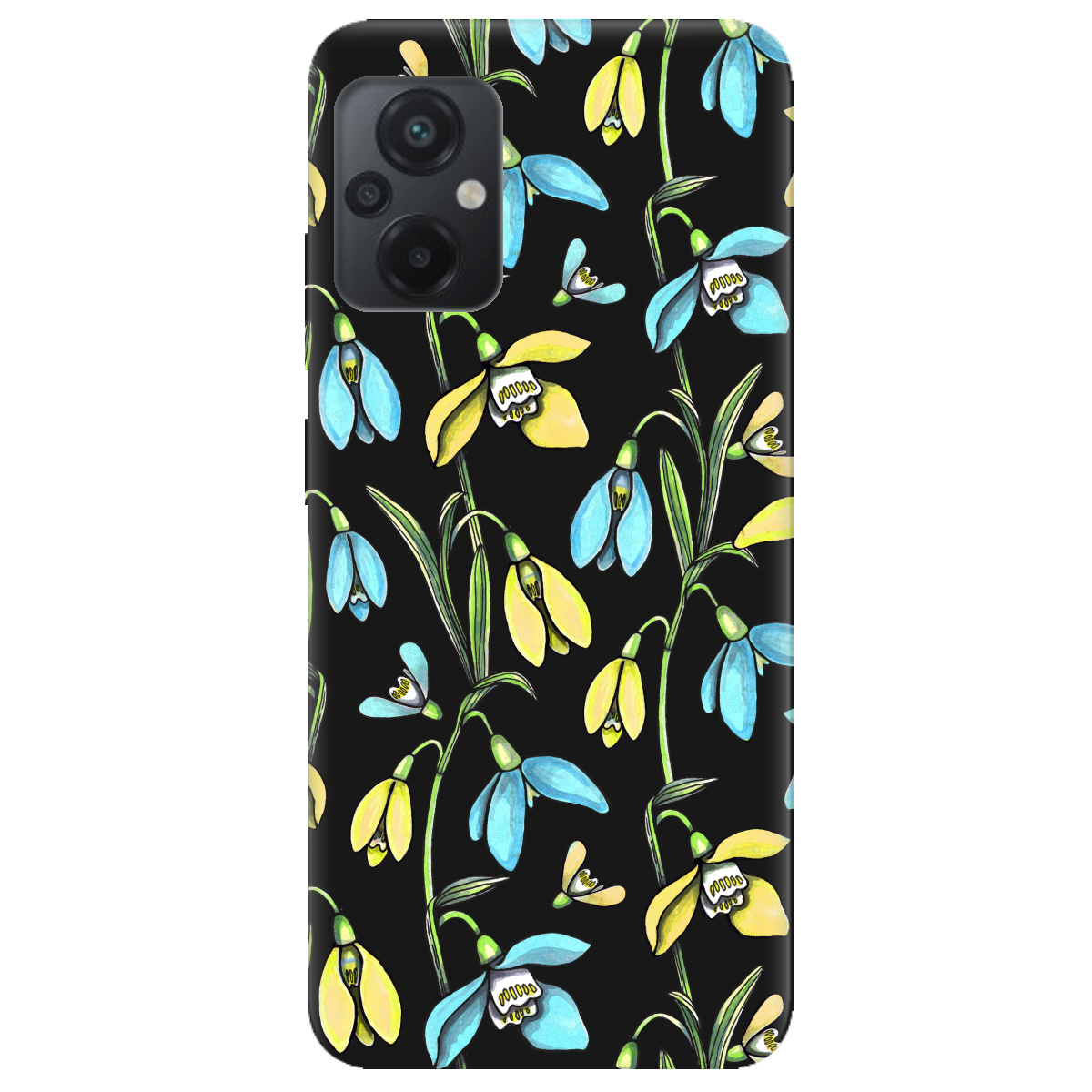 Чехол для Xiaomi Poco M5 черный матовый soft touch Проліски - фото 1