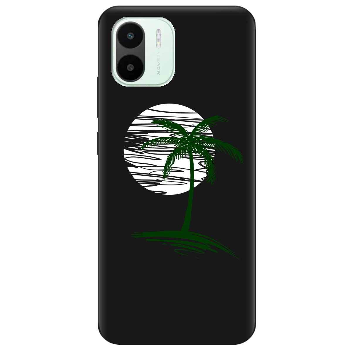 Чехол для Xiaomi Redmi A1 черный матовый soft touch Sunset - фото 1