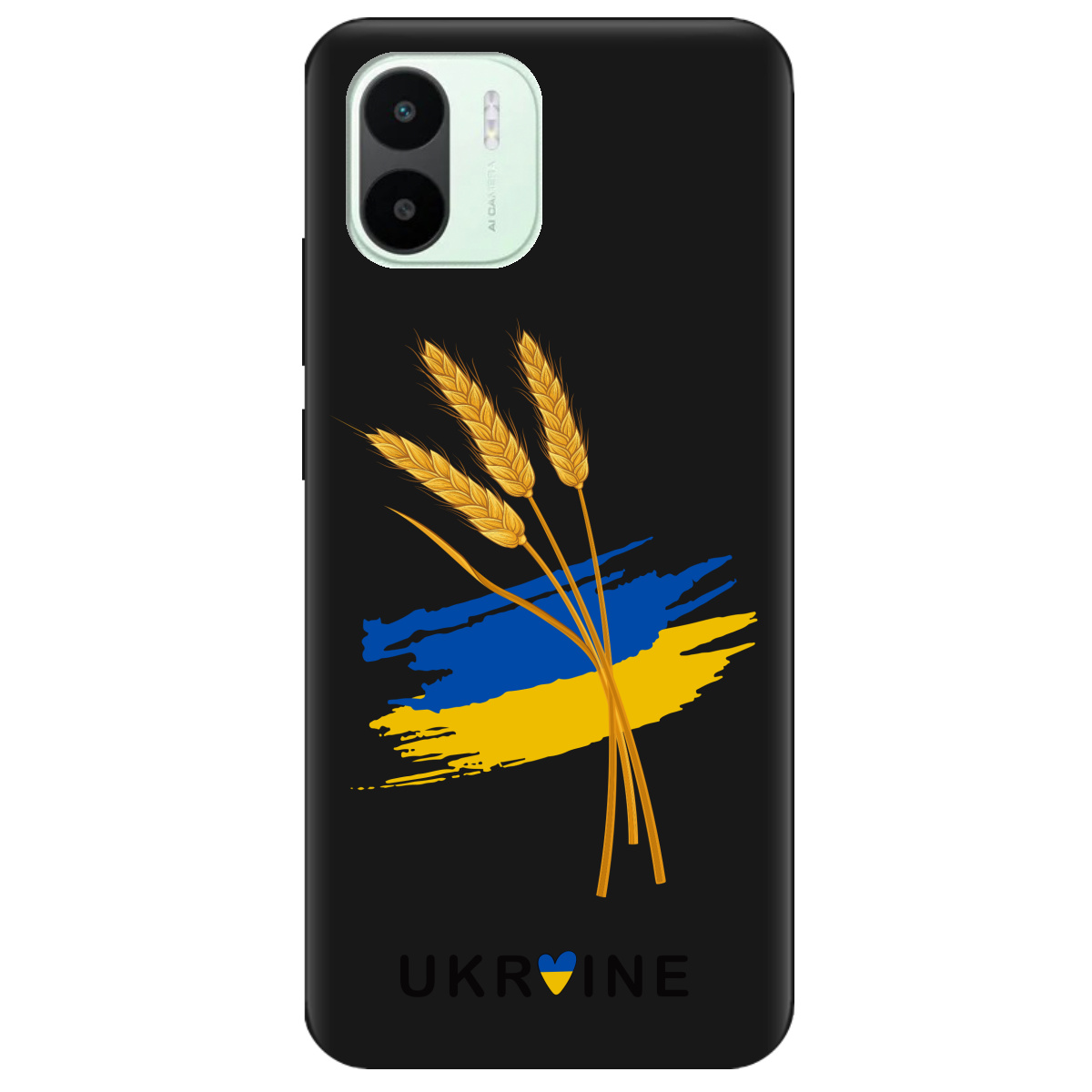 Чехол для Xiaomi Redmi A1 черный матовый soft touch Spikelets - фото 1