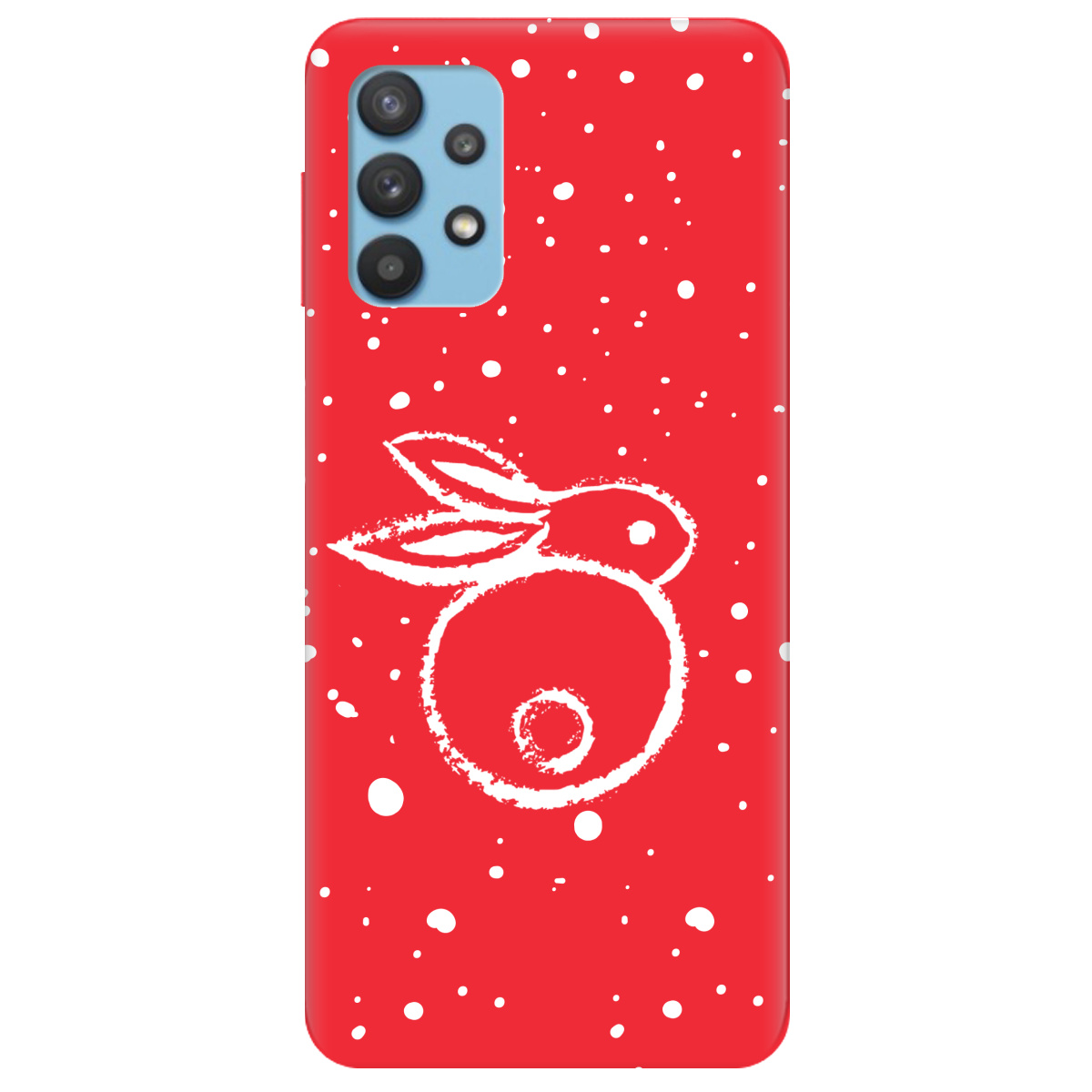 Чехол для Samsung Galaxy A32 4G ярко-красный матовый soft touch Rabbit - фото 1