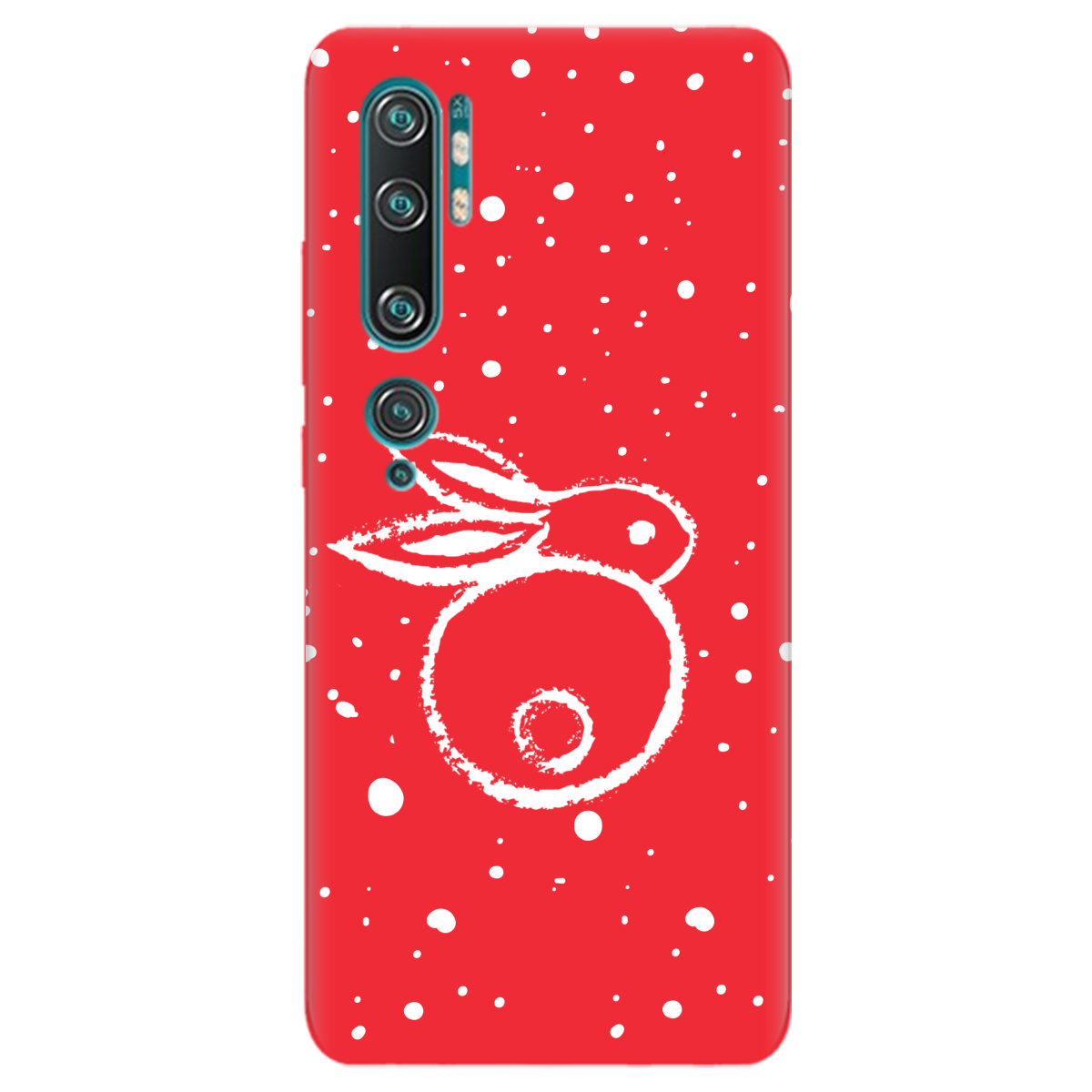 Чохол для Xiaomi Mi Note 10 Pro яскраво-червоний матовий soft touch Rabbit - фото 1