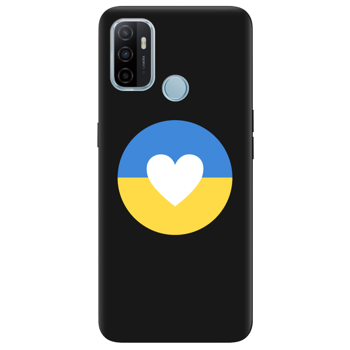 Чехол для Oppo A53/ A32/ A33 черный матовый soft touch Кохана Україна - фото 1