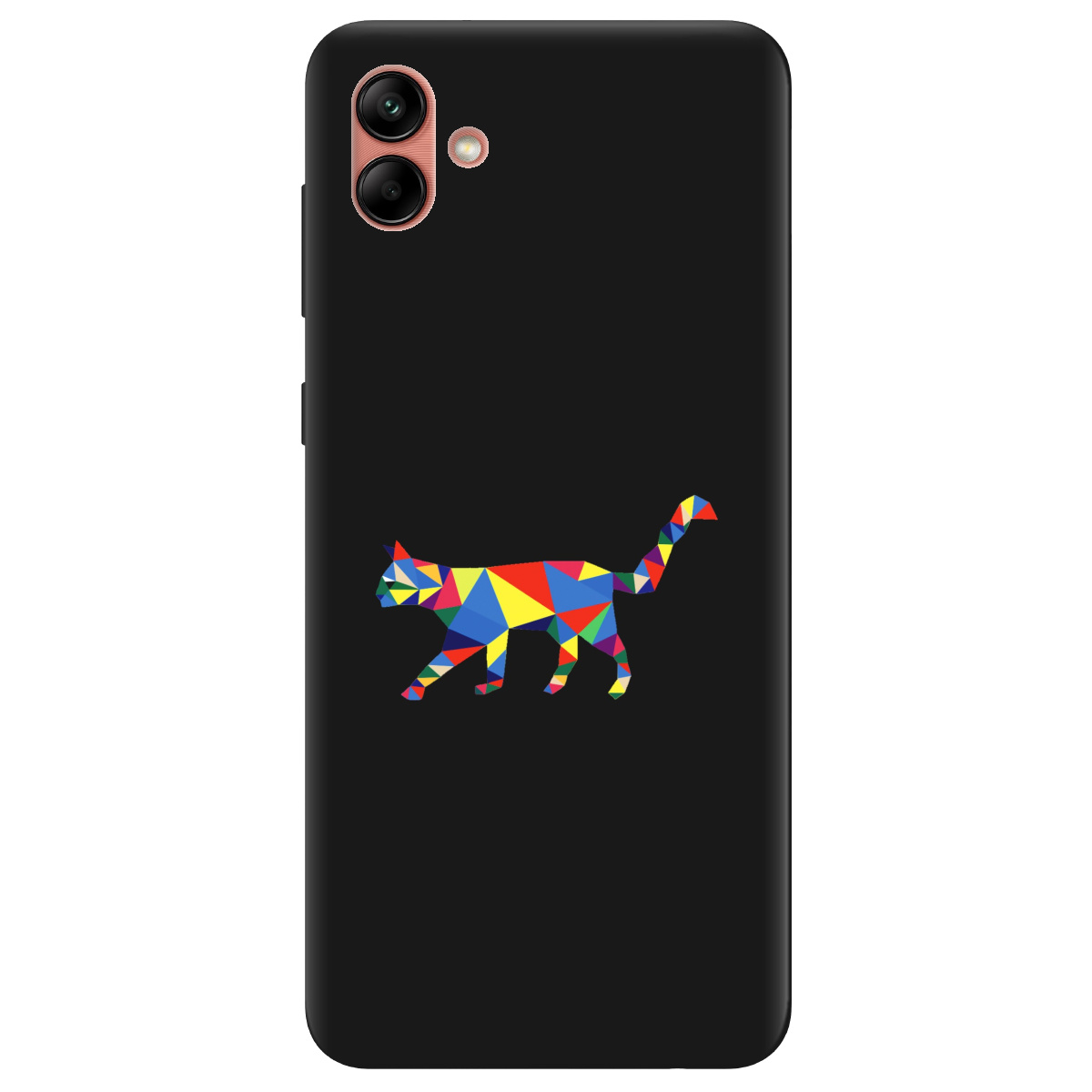 Чехол для Samsung Galaxy A04 черный матовый soft touch Cat - фото 1