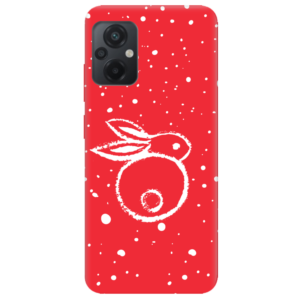 Чехол для Xiaomi Poco M5 ярко-красный матовый soft touch Rabbit - фото 1