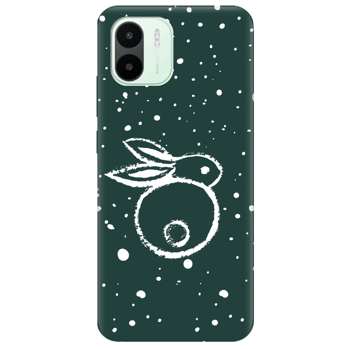 Чехол для Xiaomi Redmi A1 темно-зеленый матовый soft touch Rabbit - фото 1