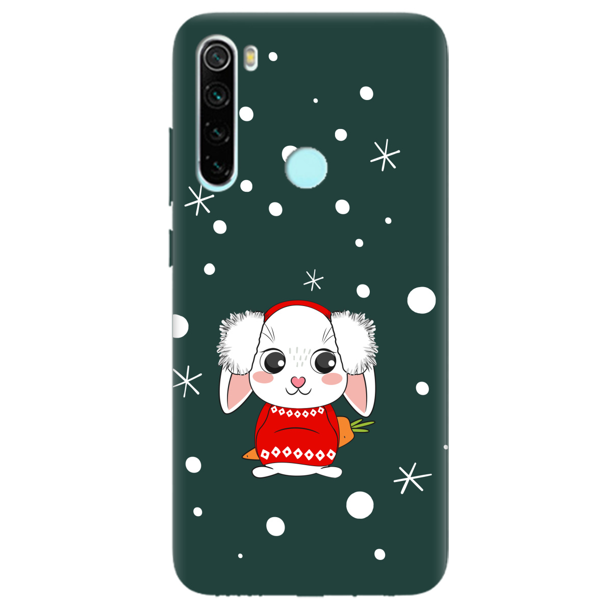 Чехол для Xiaomi Redmi Note 8T темно-зеленый матовый soft touch My bunny - фото 1