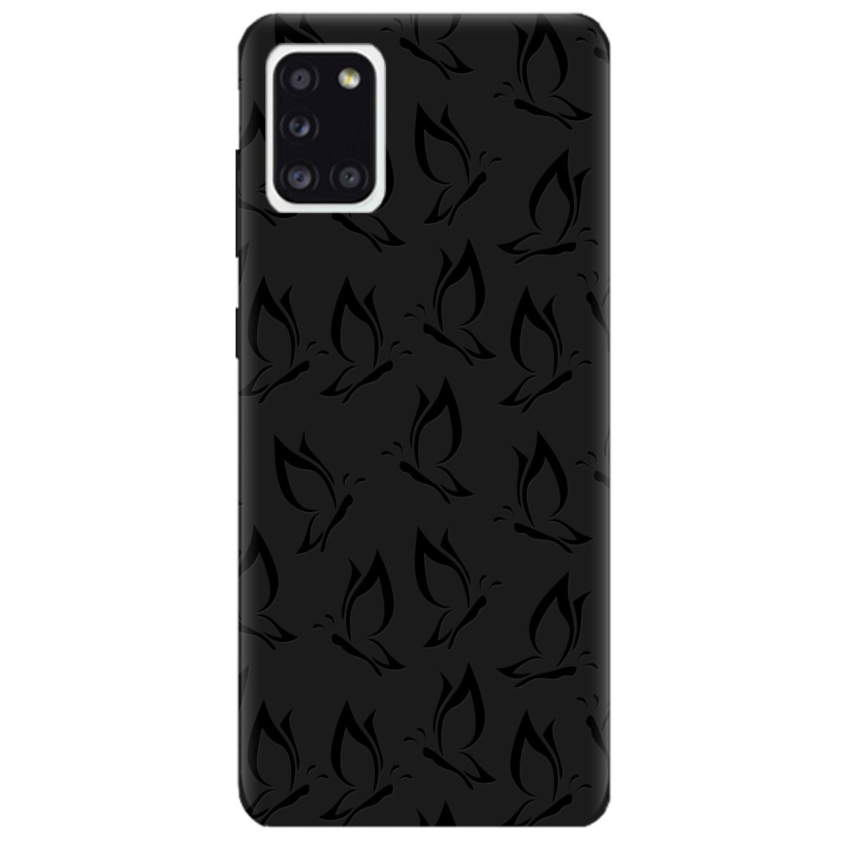 Чехол для Samsung Galaxy A31 черный матовый soft touch Butterfly - фото 1
