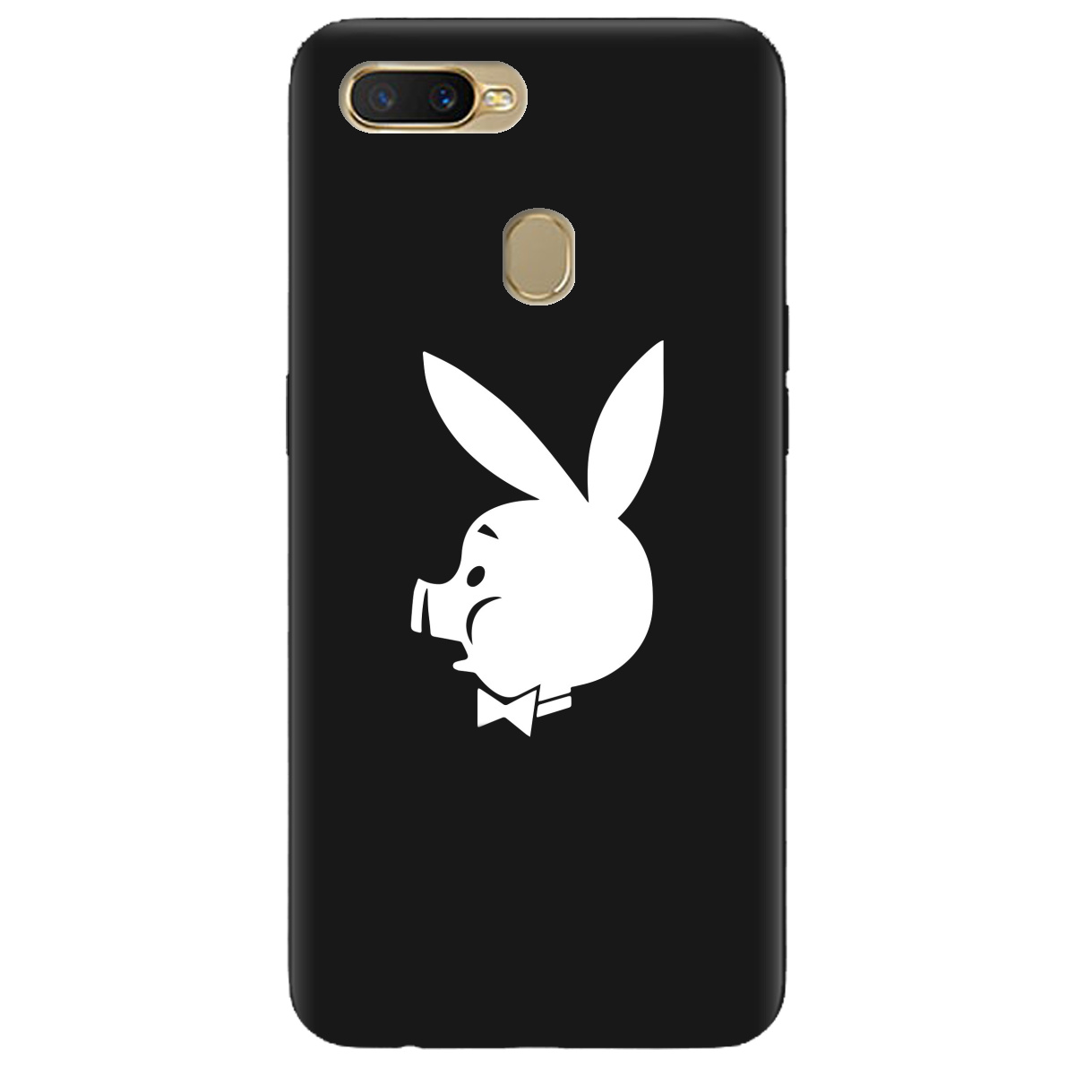 Чехол для Oppo A7 2018 черный матовый soft touch Piggy - фото 1