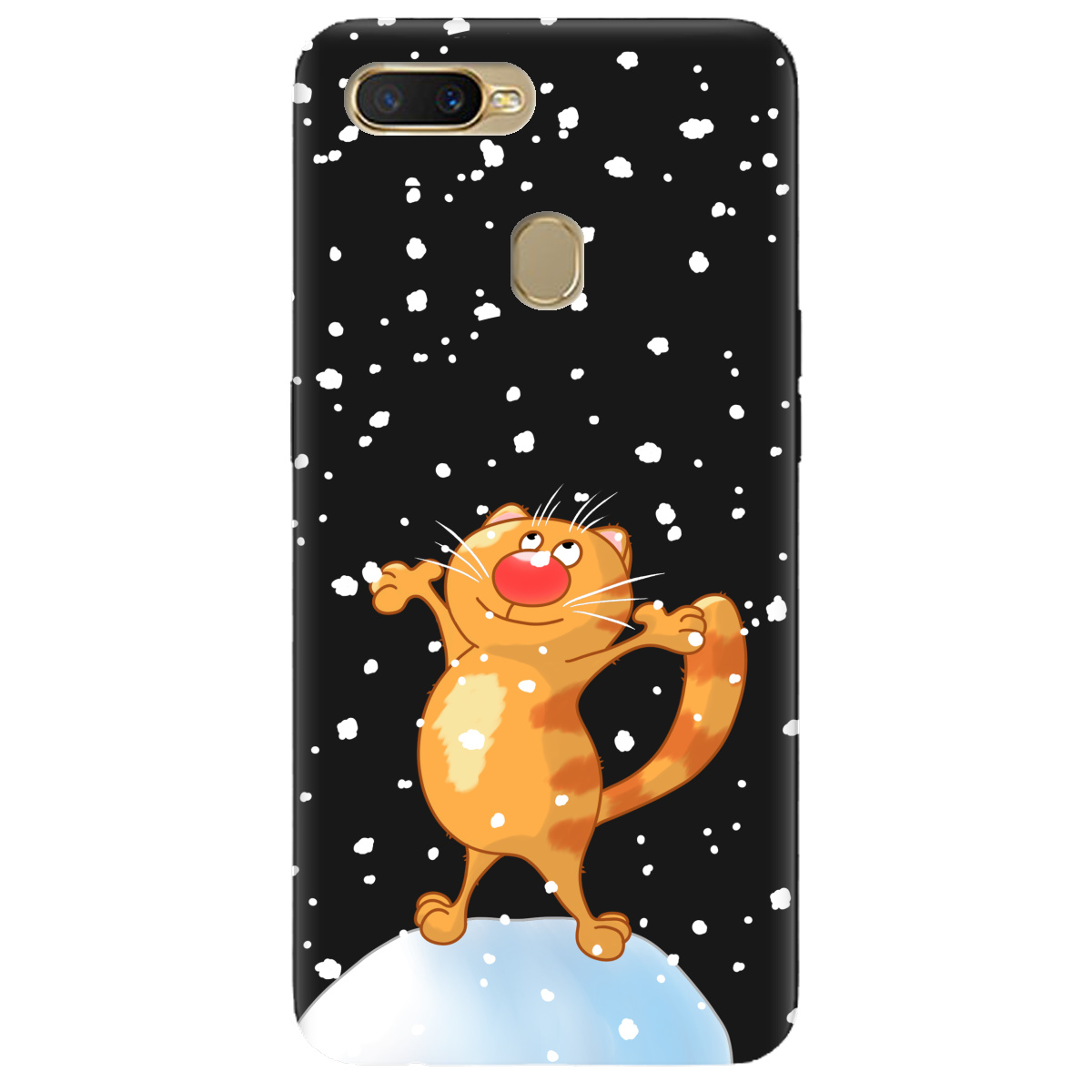 Чехол для Oppo A7 2018 черный матовый soft touch By Happy - фото 1