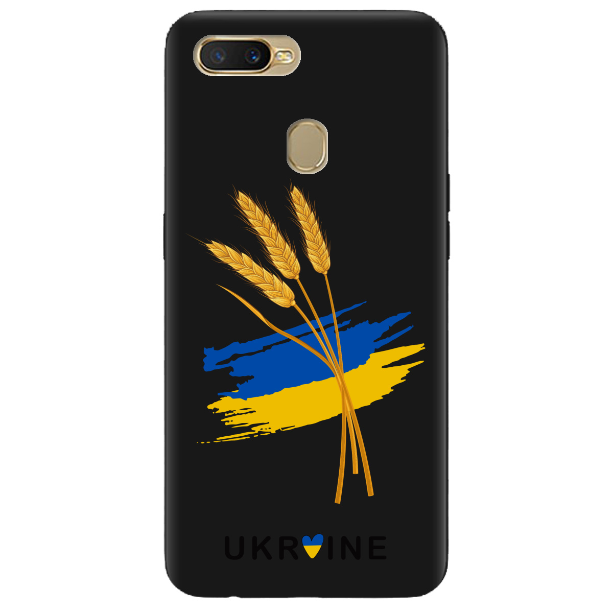 Чохол для Oppo A7 2018 чорний матовий soft touch Spikelets - фото 1