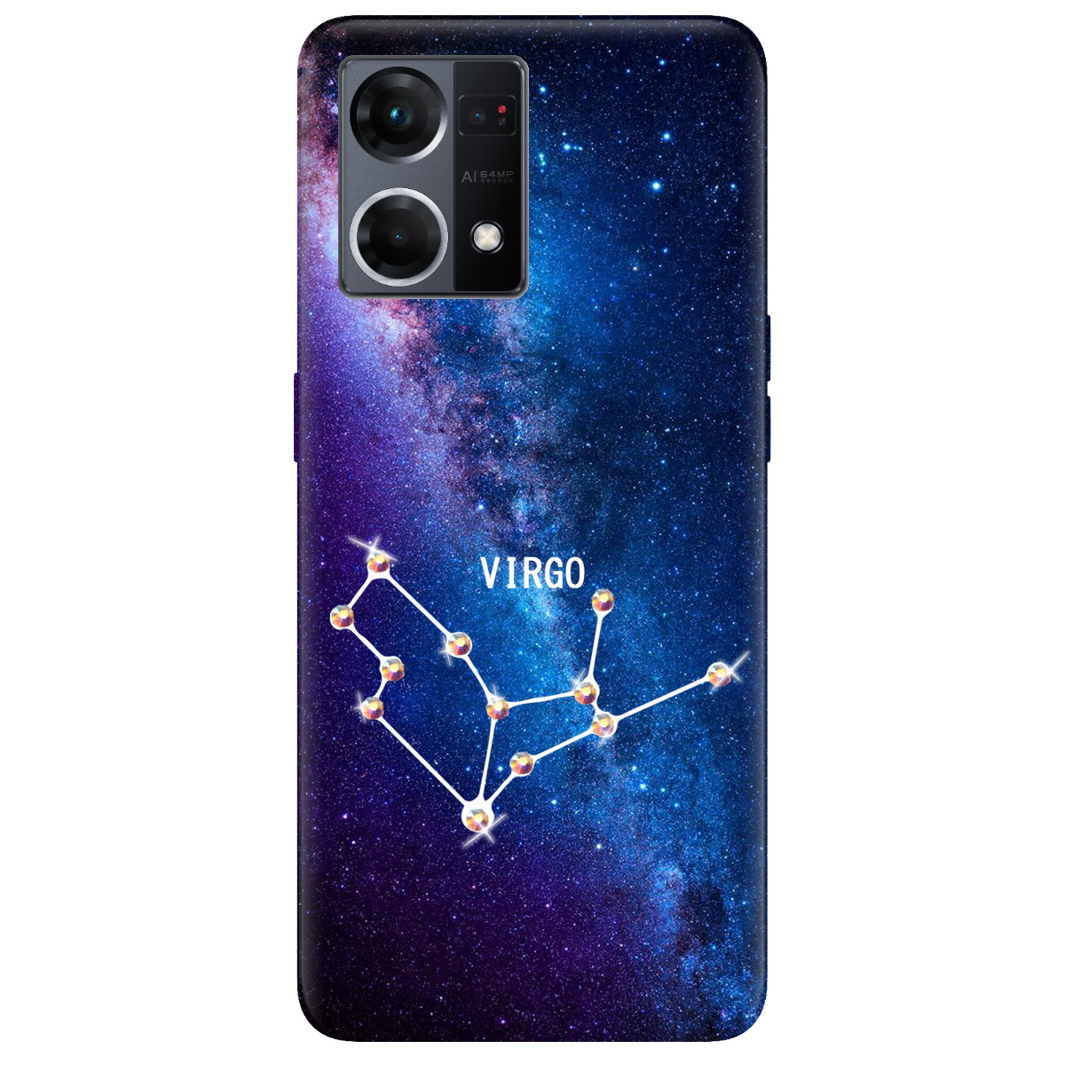 Чехол для Oppo Reno  7 4G Virgo (Дева) со стразами - фото 1