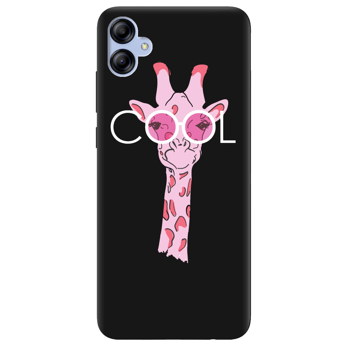 Чехол для Samsung Galaxy A04e черный матовый soft touch Cool giraffe - фото 1