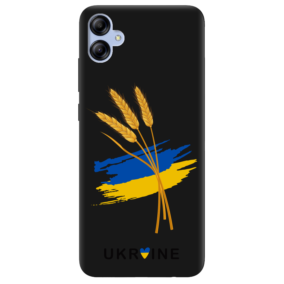 Чехол для Samsung Galaxy A04e черный матовый soft touch Spikelets - фото 1