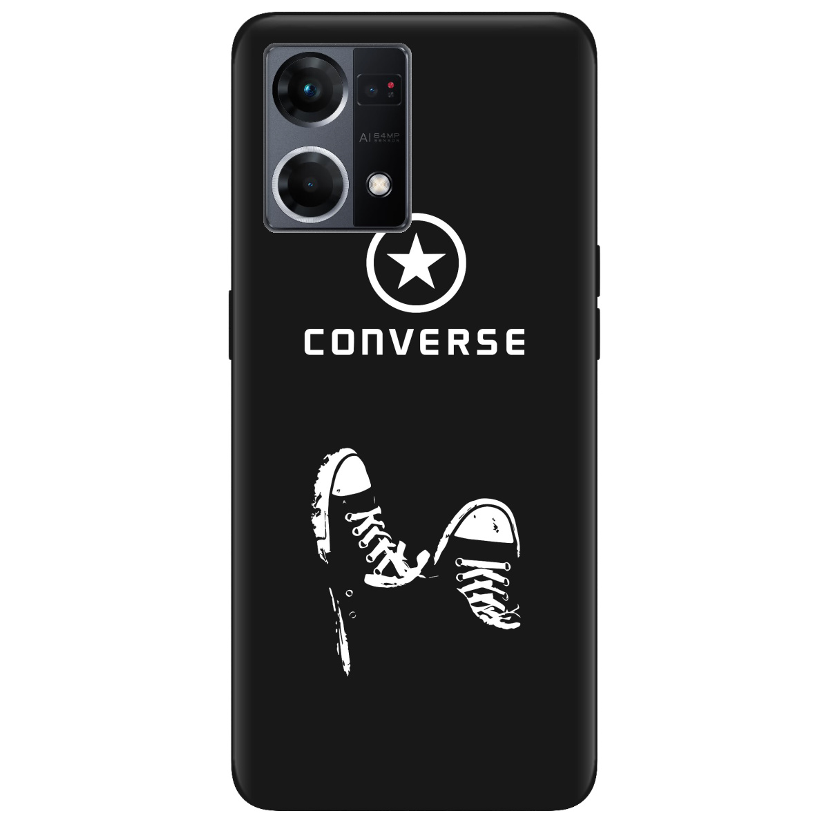 Чохол для Oppo Reno  7 4G чорний матовий soft touch Converse - фото 1