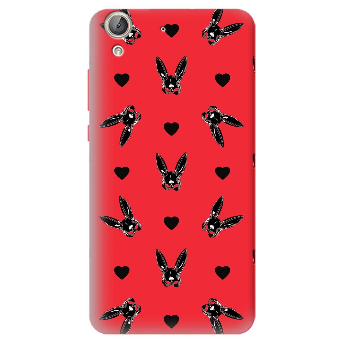 Чехол для Huawei Y6 II ярко-красный матовый soft touch Playboy mask - фото 1