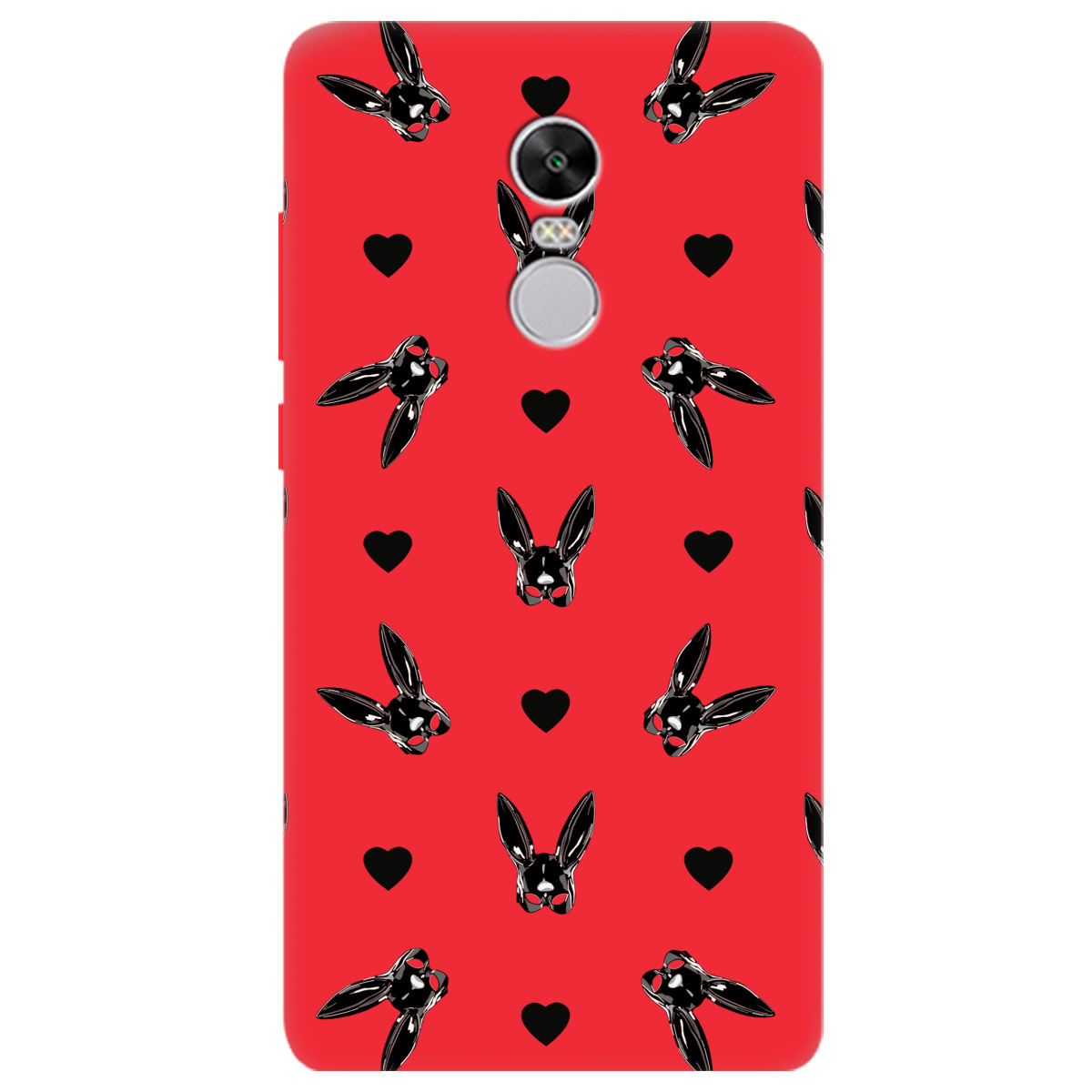 Чехол для Xiaomi Redmi Note 4X ярко-красный матовый soft touch Playboy mask - фото 1