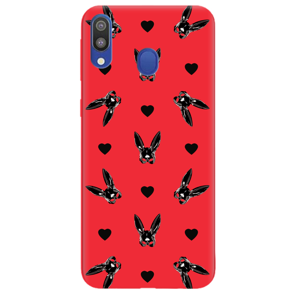 Чехол для Samsung Galaxy A40 ярко-красный матовый soft touch Playboy mask - фото 1