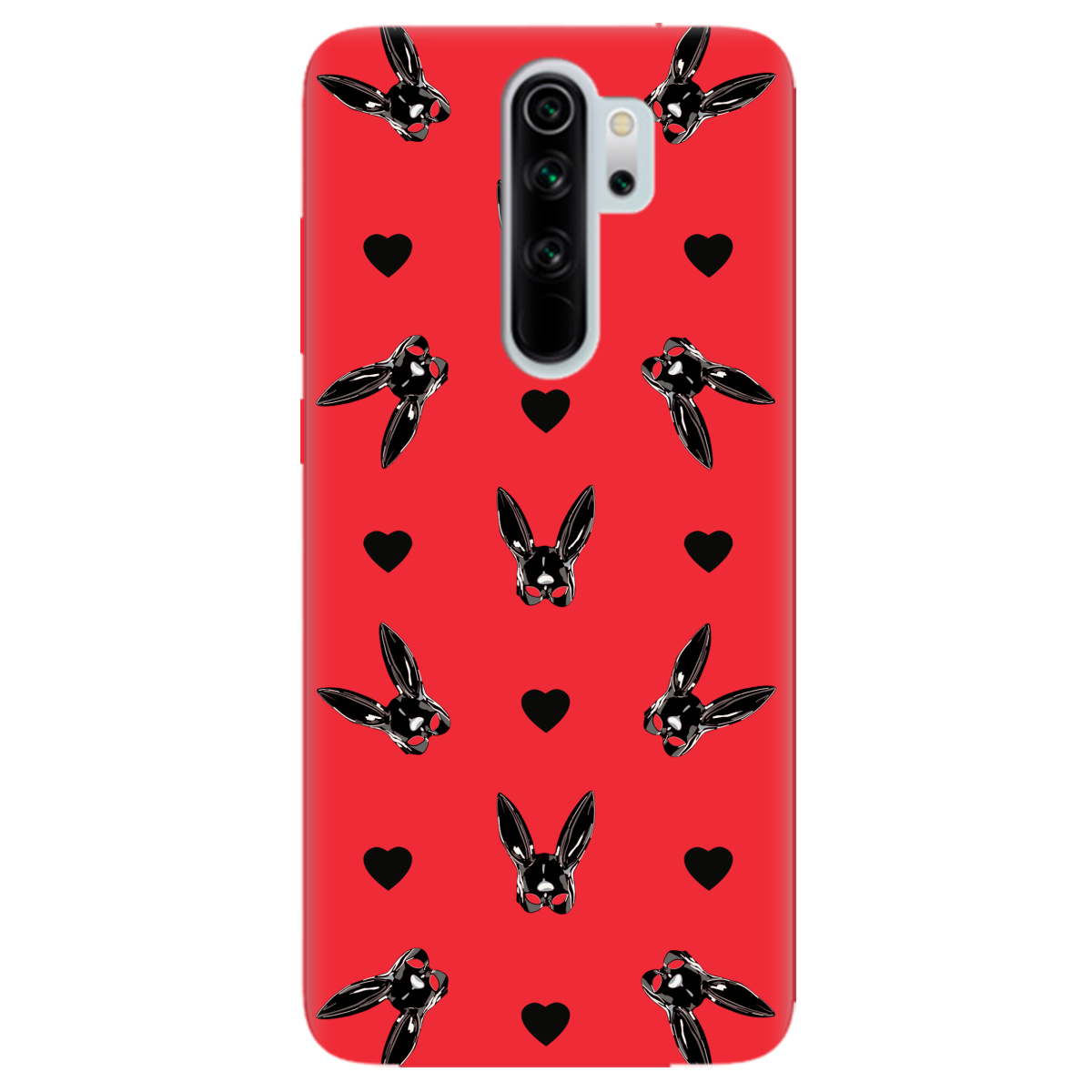 Чохол для Xiaomi Redmi Note 8 Pro яскраво-червоний матовий soft touch Playboy mask - фото 1
