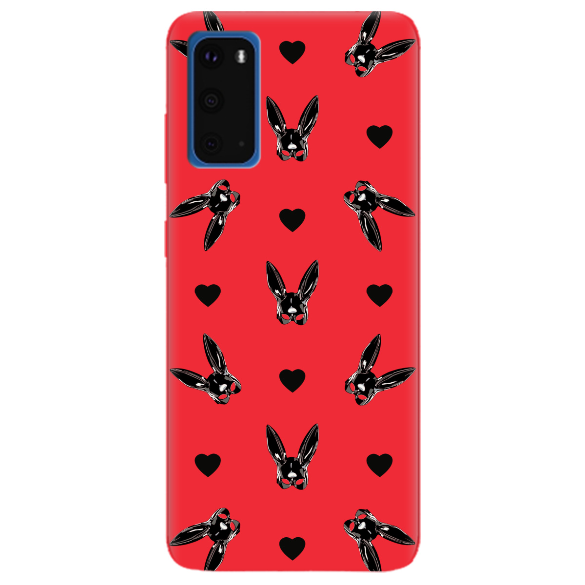 Чехол для Samsung Galaxy S11e ярко-красный матовый soft touch Playboy mask - фото 1