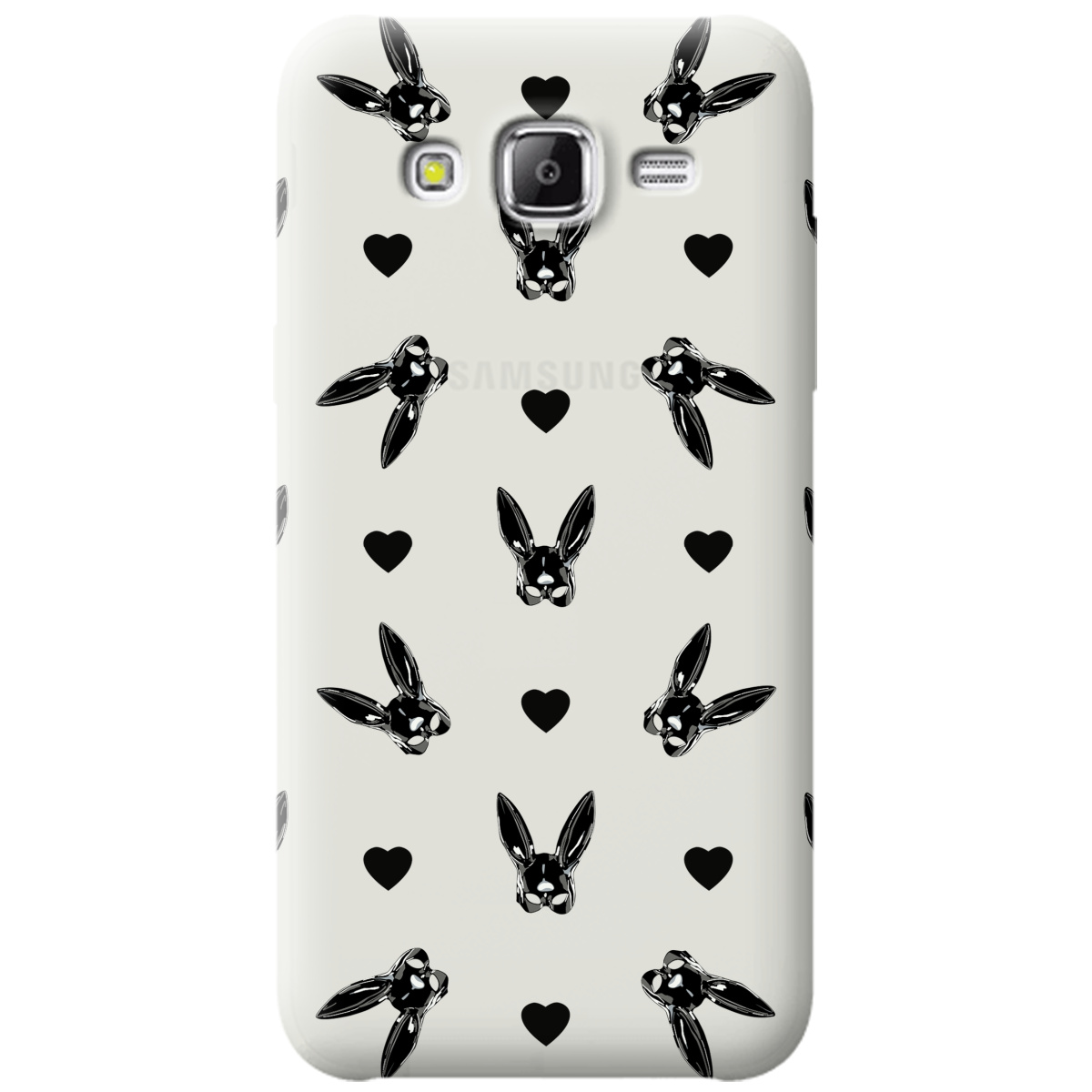 Чехол для Samsung Galaxy J5 2015 полупрозрачный матовый soft touch Playboy mask - фото 1