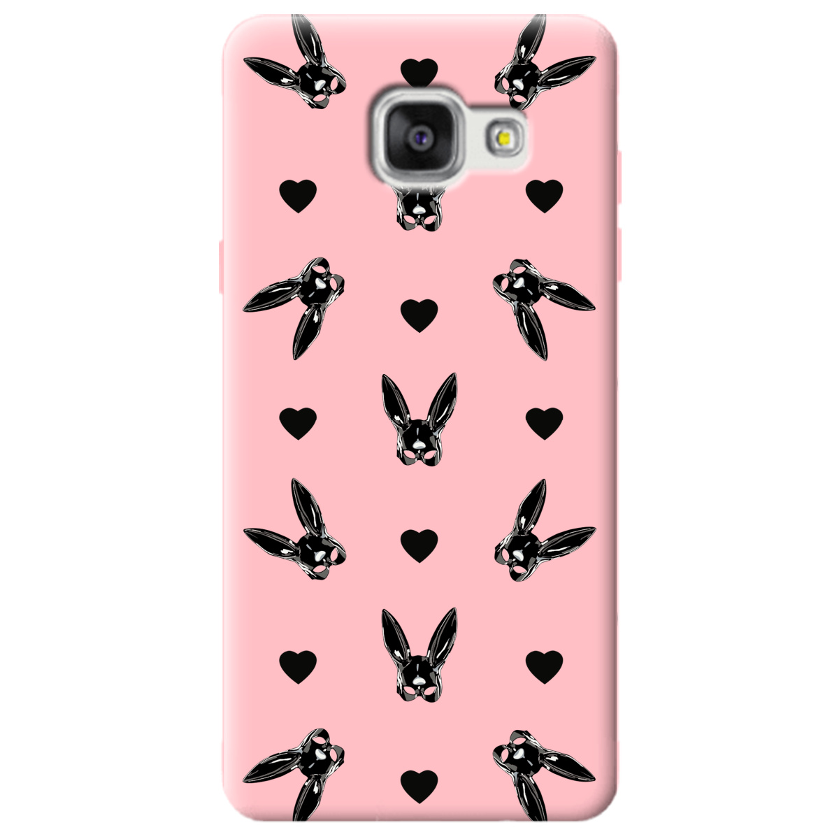 Чехол для Samsung Galaxy A5 2016 нежно-розовый матовый soft touch Playboy mask - фото 1