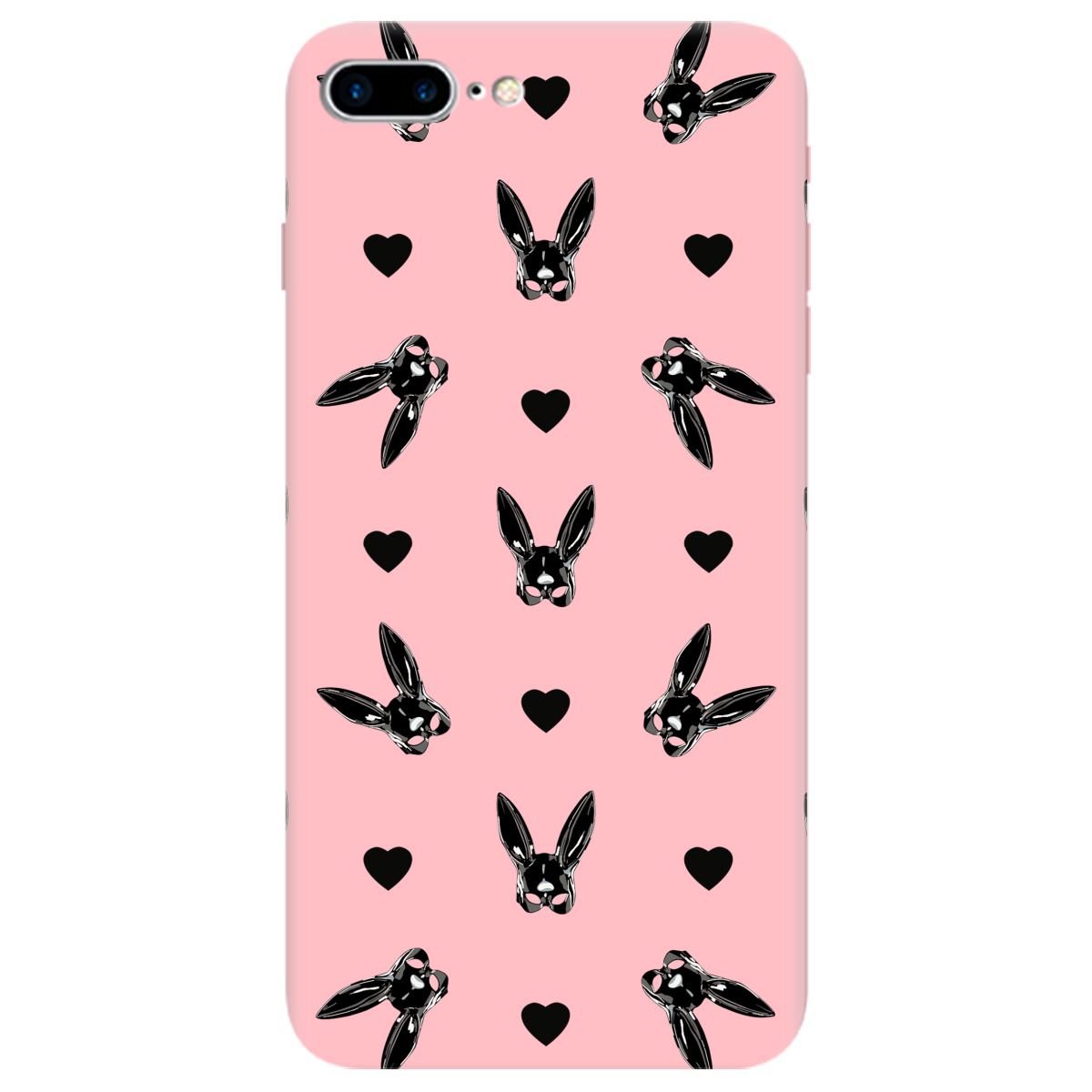 Чехол для Apple iPhone 7 Plus нежно-розовый матовый soft touch Playboy mask - фото 1
