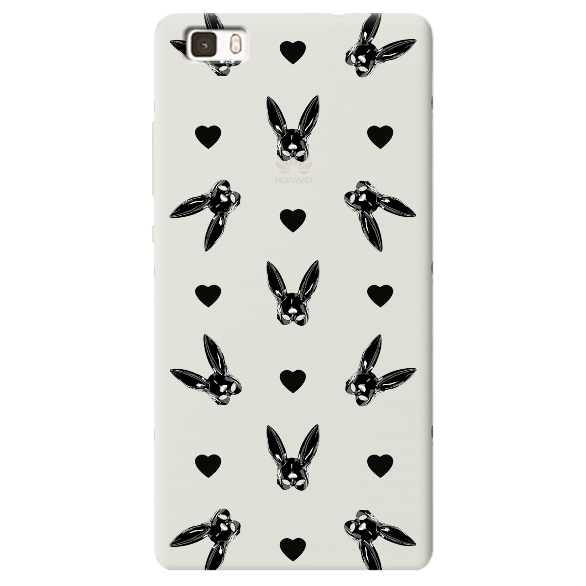 Чохол для Huawei P8 Lite напівпрозорий матовий soft touch Playboy mask - фото 1