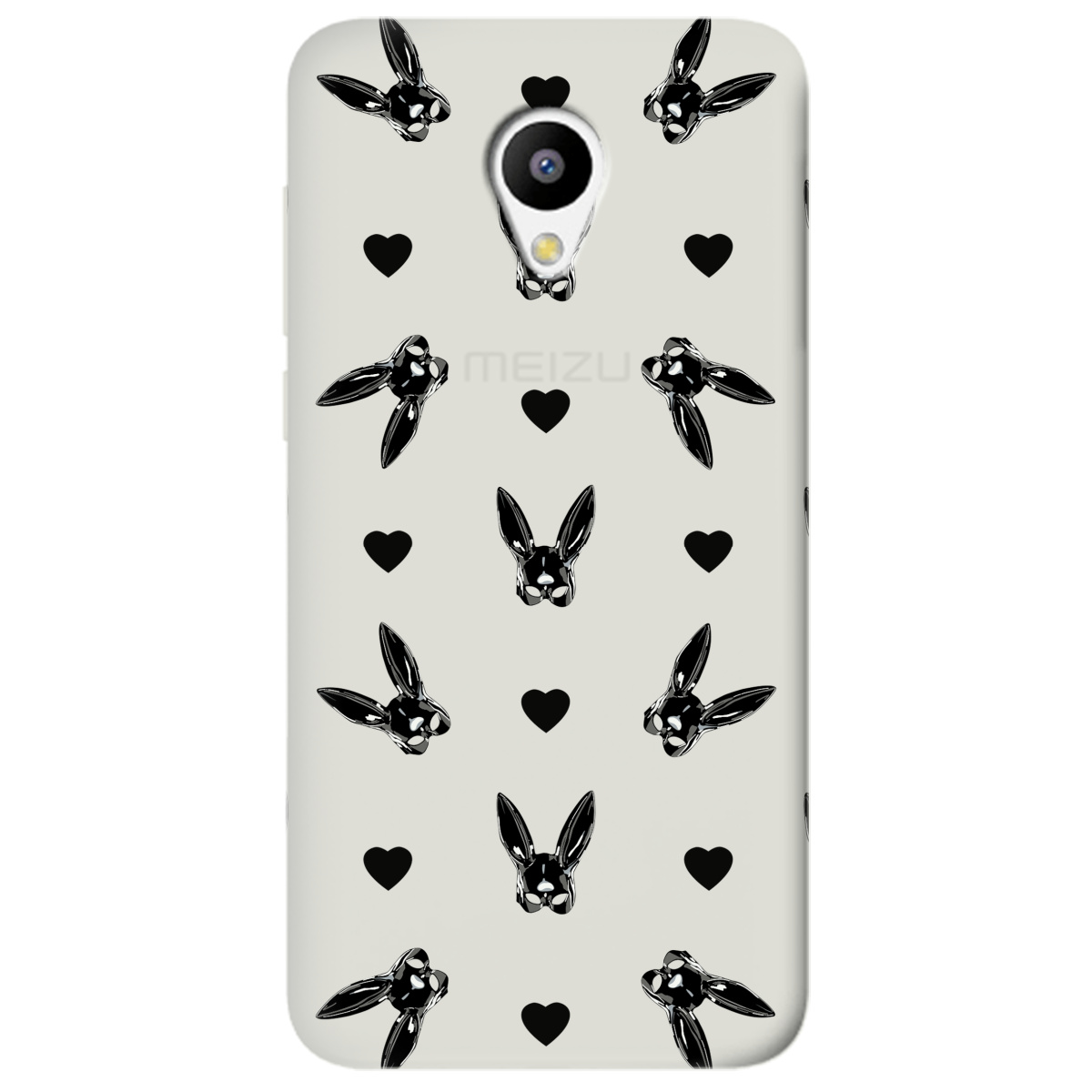 Чехол для Meizu M3 / M3s полупрозрачный матовый soft touch Playboy mask - фото 1