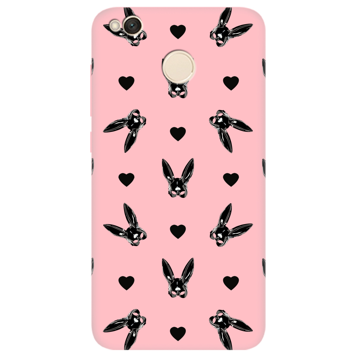 Чехол для Xiaomi Redmi 4X нежно-розовый матовый soft touch Playboy mask - фото 1