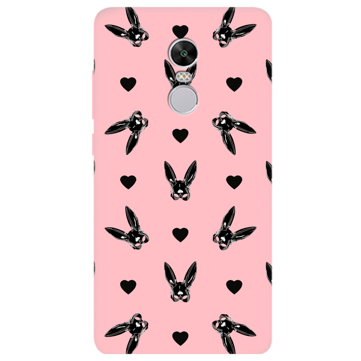 Чехол для Xiaomi Redmi Note 4X нежно-розовый матовый soft touch Playboy mask - фото 1