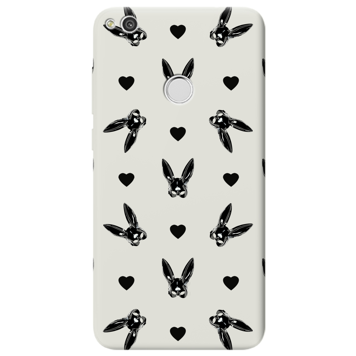 Чехол для Huawei P8 Lite 2017 полупрозрачный матовый soft touch Playboy mask - фото 1
