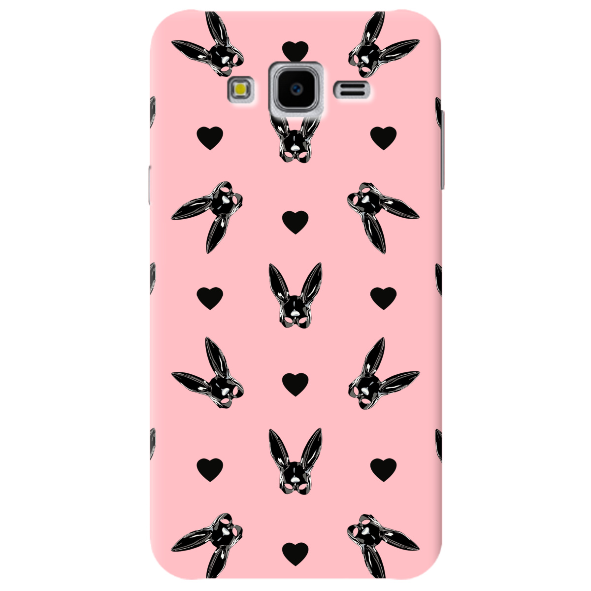 Чехол для Samsung Galaxy J7 Neo J701F / DS нежно-розовый матовый soft touch Playboy mask - фото 1