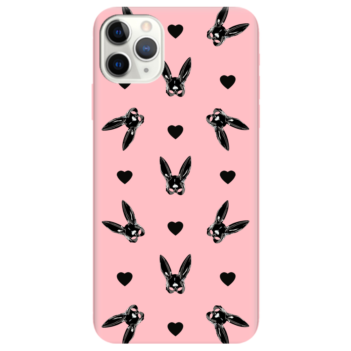 Чехол для Apple iPhone 11 Pro Max нежно-розовый матовый soft touch Playboy mask - фото 1