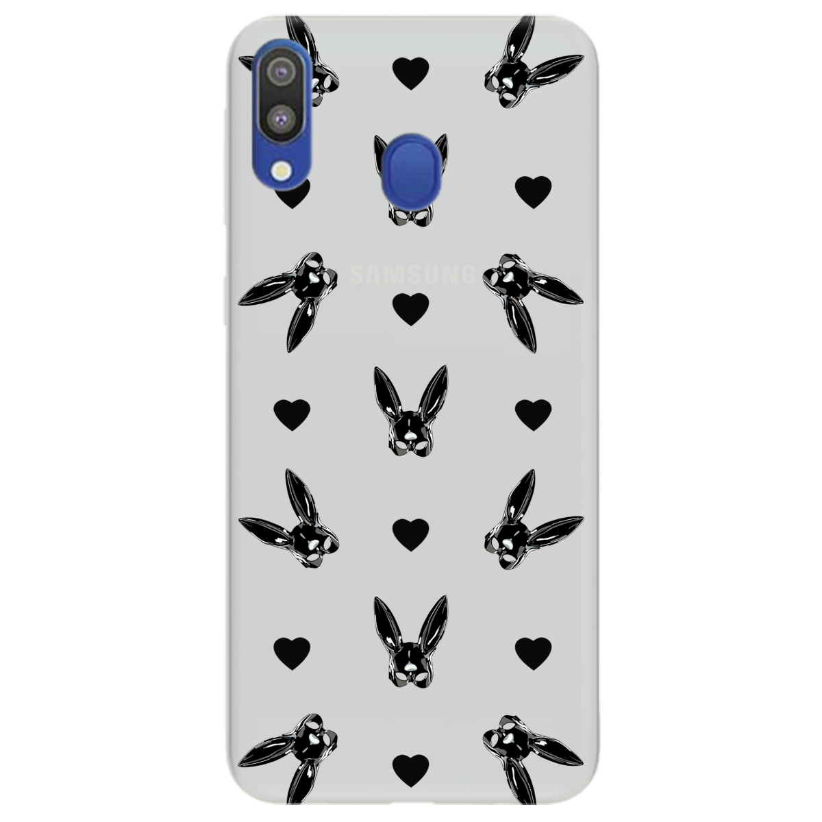 Чехол для Samsung Galaxy A40 полупрозрачный матовый soft touch Playboy mask - фото 1