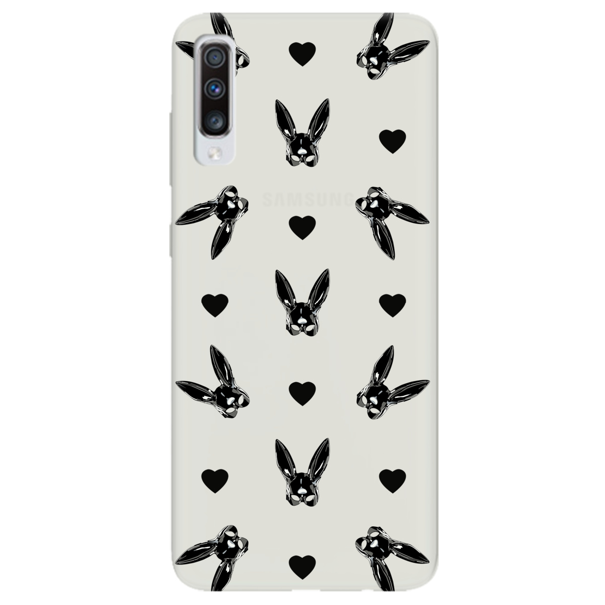 Чехол для Samsung Galaxy A70 полупрозрачный матовый soft touch Playboy mask - фото 1