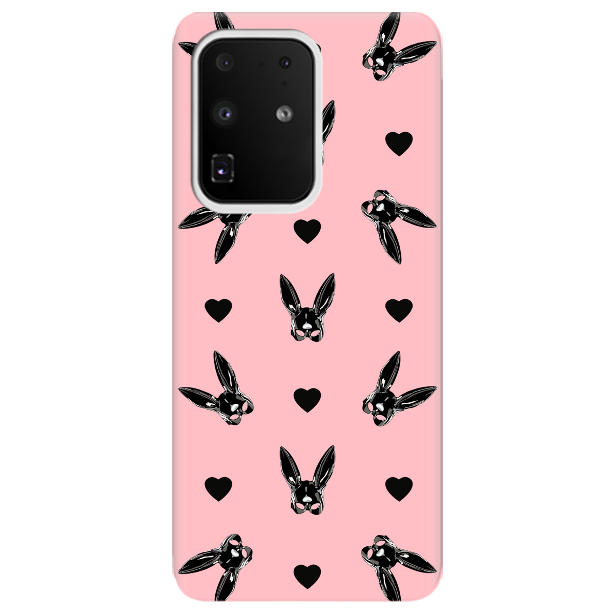 Чехол для Samsung Galaxy S11 Plus нежно-розовый матовый soft touch Playboy mask - фото 1