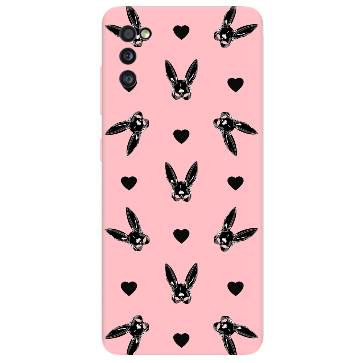 Чехол для Samsung Galaxy A41 нежно-розовый матовый soft touch Playboy mask - фото 1