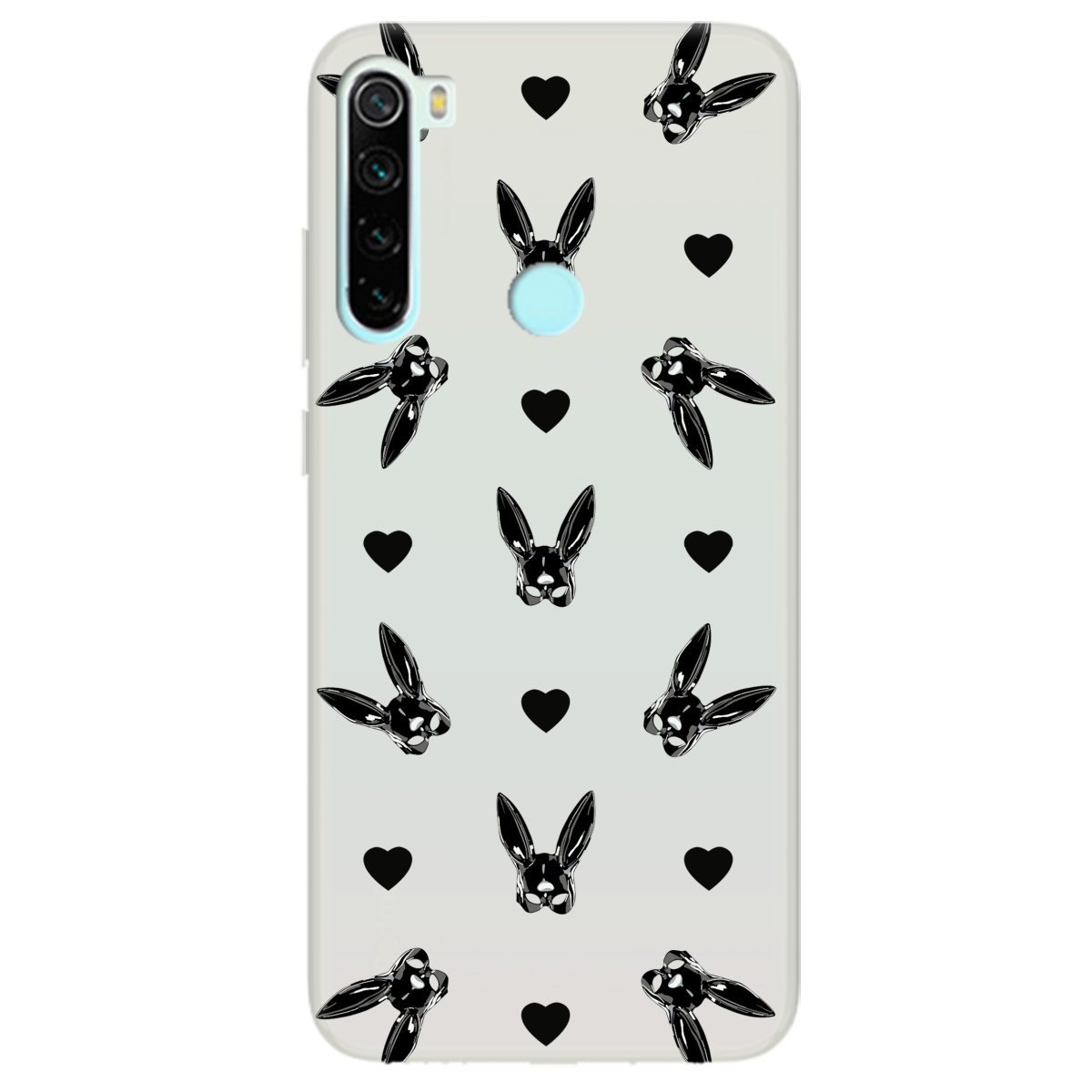 Чехол для Xiaomi Redmi Note 8 полупрозрачный матовый soft touch Playboy mask - фото 1