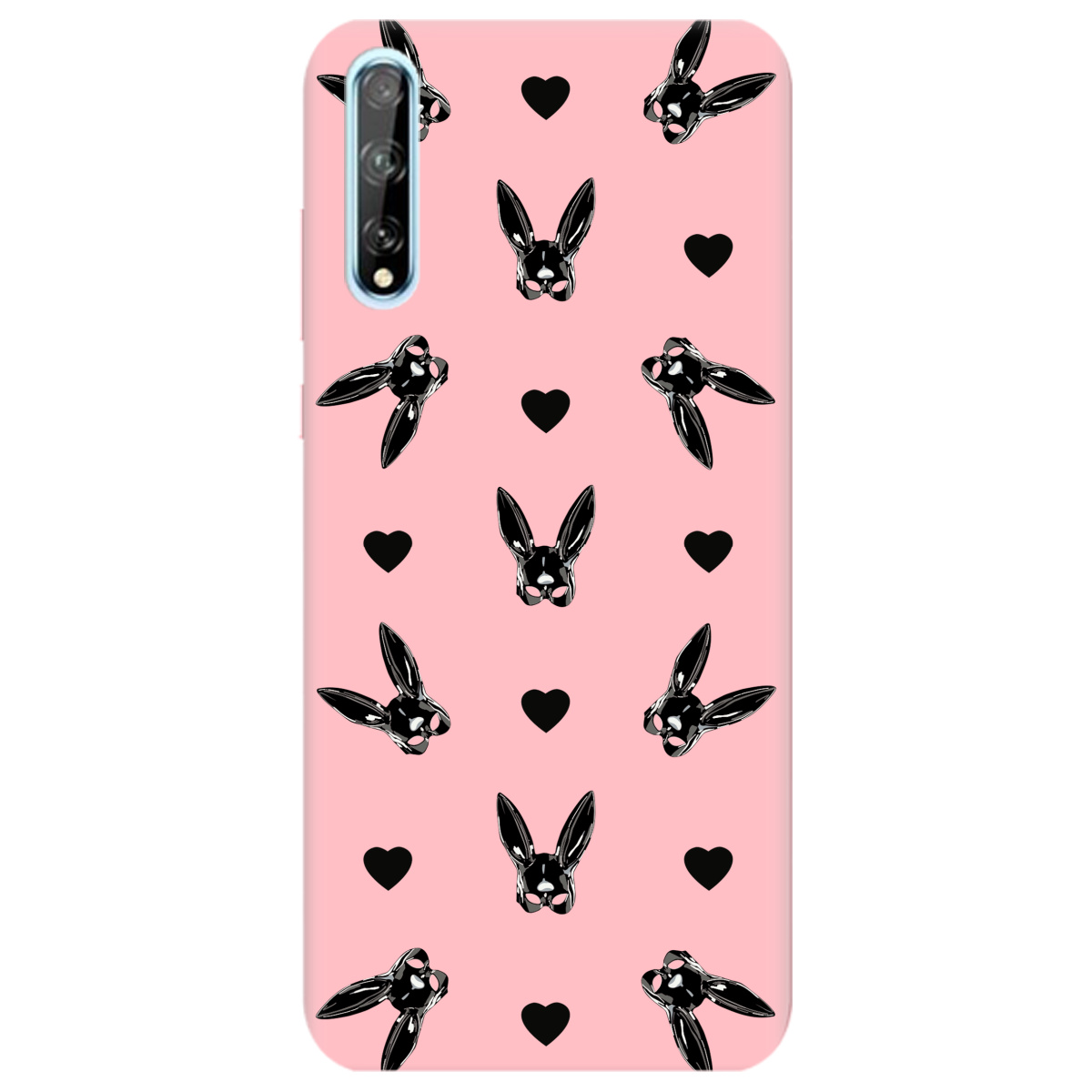 Чехол для Huawei P Smart S нежно-розовый матовый soft touch Playboy mask - фото 1