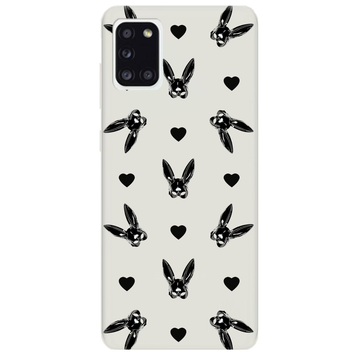 Чехол для Samsung Galaxy A31 полупрозрачный матовый soft touch Playboy mask - фото 1