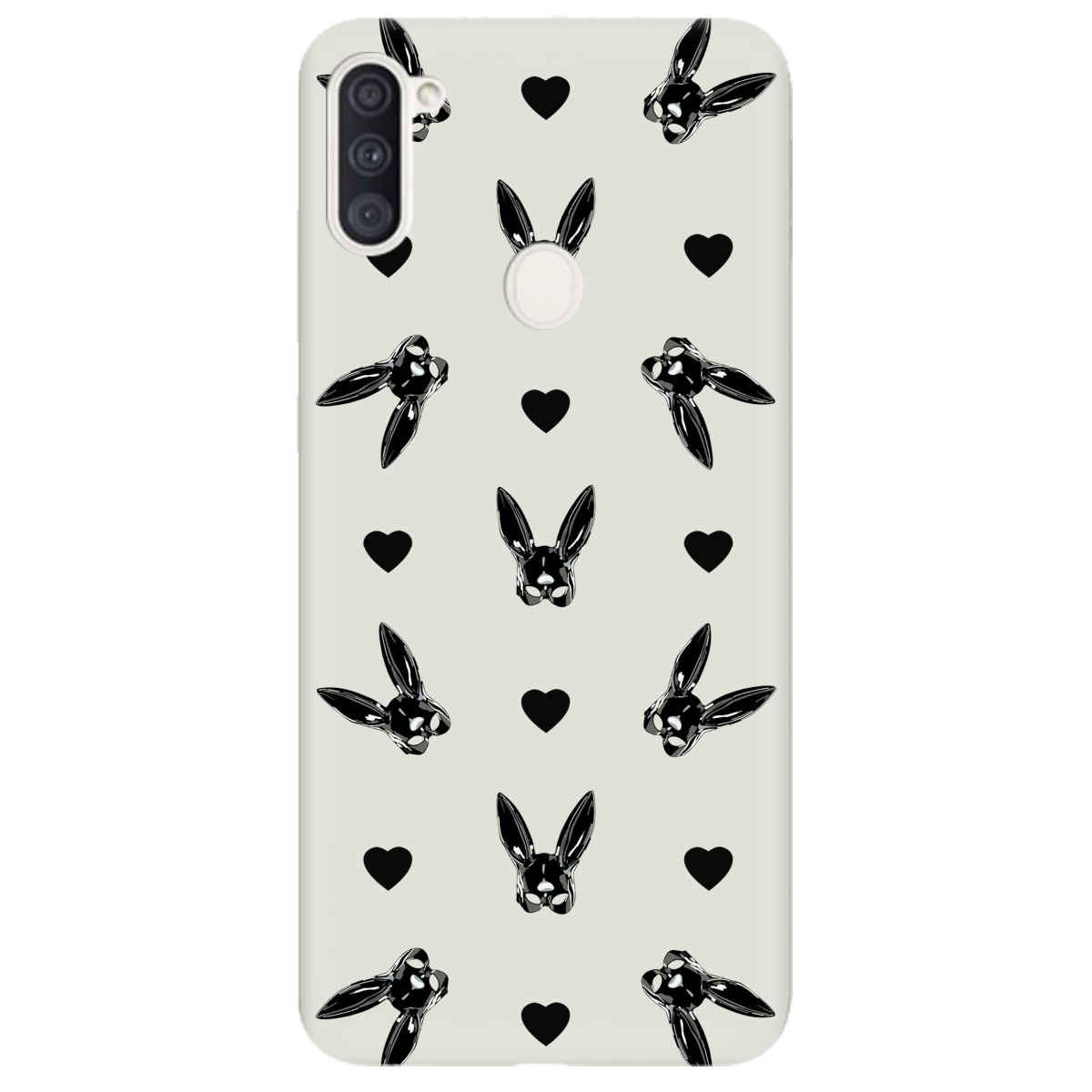 Чехол для Samsung Galaxy A11 полупрозрачный матовый soft touch Playboy mask - фото 1