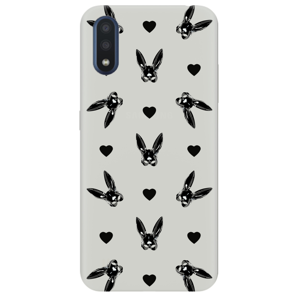 Чехол для Samsung Galaxy M01 полупрозрачный матовый soft touch Playboy mask - фото 1