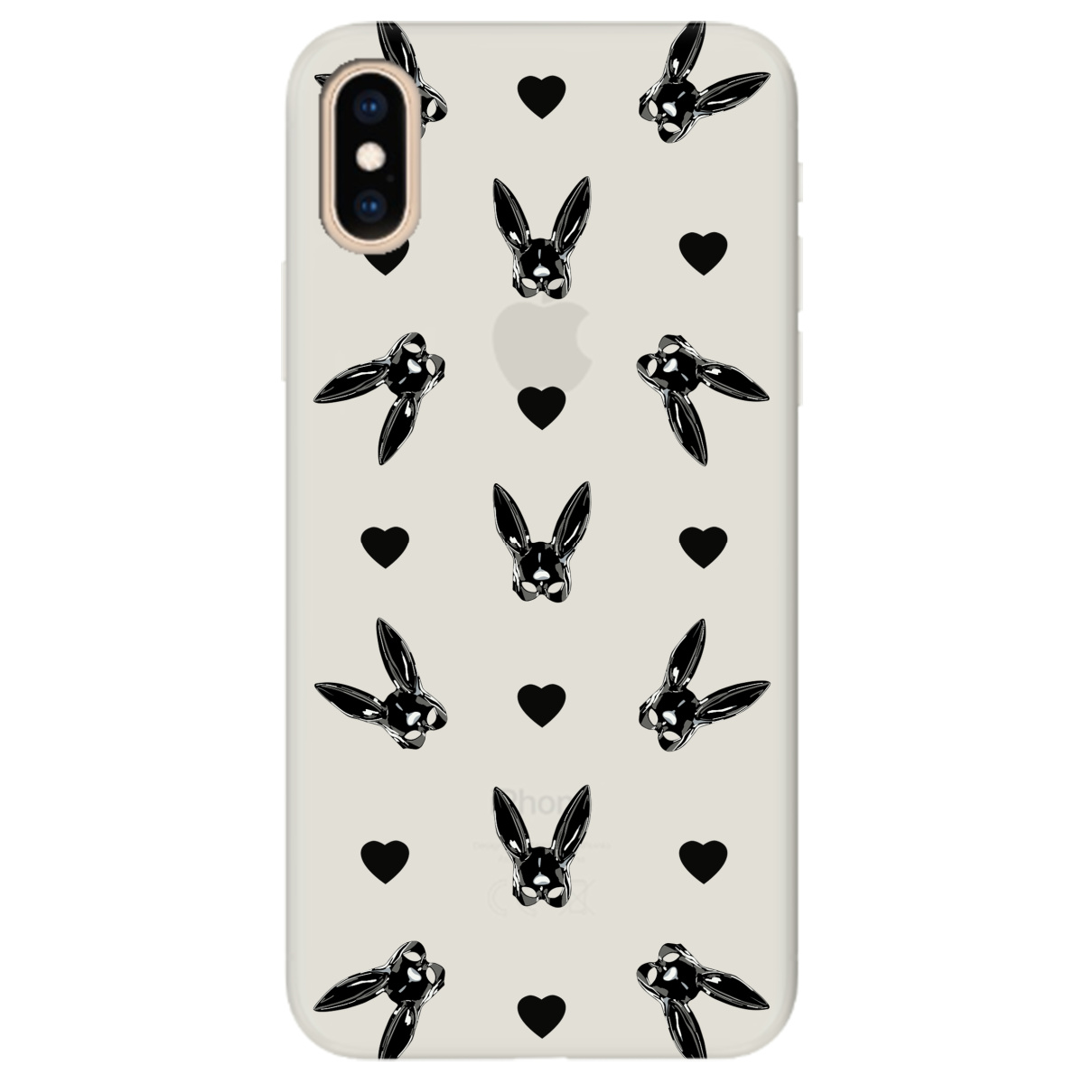 Чехол для Apple iPhone XS Max полупрозрачный матовый soft touch Playboy mask - фото 1